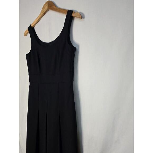 Theory Women's Square-Neck True Black Size 6 Fit N Flare A-Line Dress $355 - Picture 5 of 7